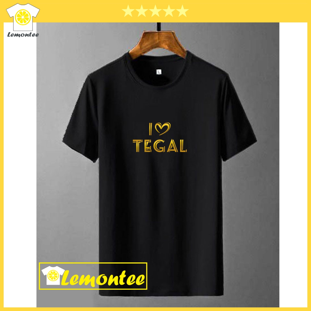 Kaos Distro Pria Wanita I LOVE TEGAL Kaos Cowok Cewek Sablon Gambar Tulisan Kata Kata Lucu Keren Gam