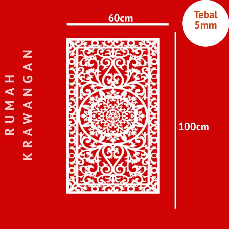 KRAWANGAN PVC BOARD / ORNAMEN PVC BOARD 60X100CM TEBAL 5MM