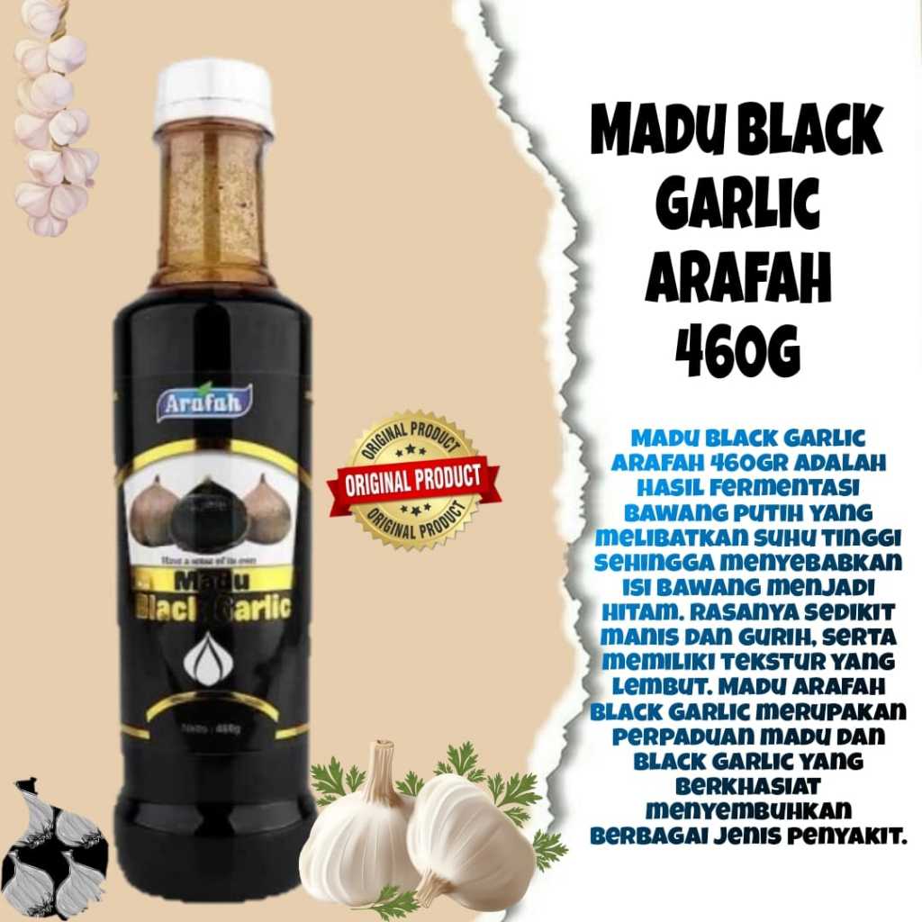 

Madu Bawang Lanang - Madu Black Garlic Arafah 460Gram Original Herbal