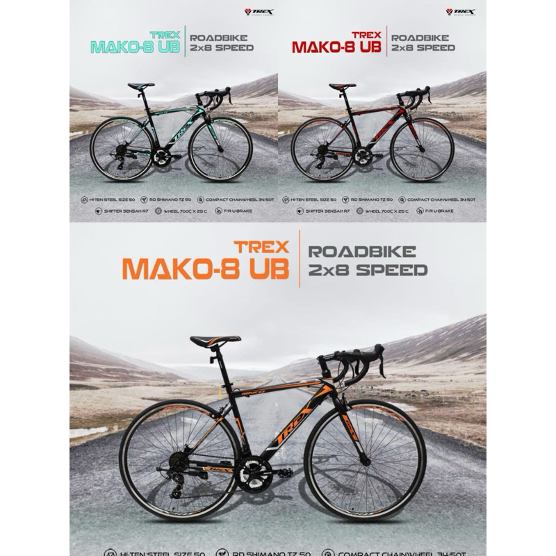 Sepeda RoadBike Trex Mako 2x8Sp Sepeda Balap Trex Terbaru Murah Bisa Paylatter Road bike sepeda bala