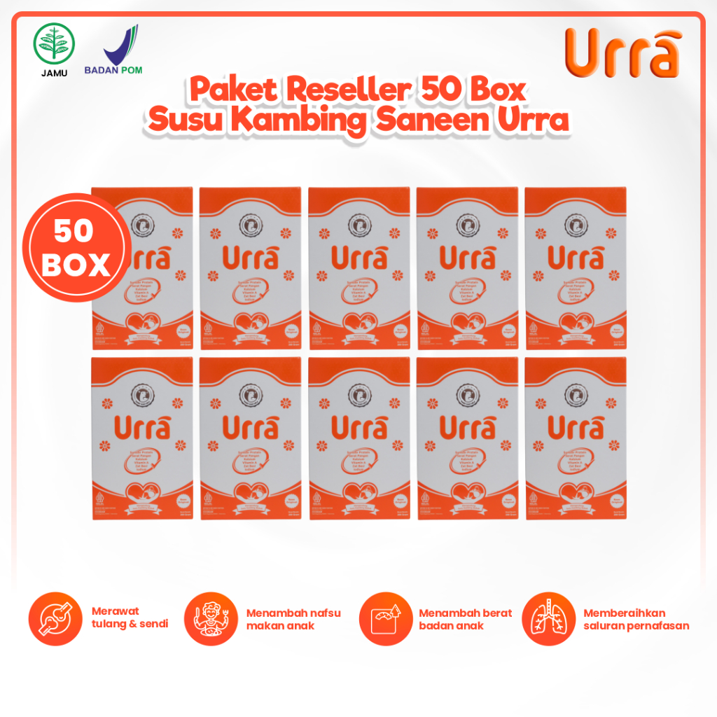 

Susu Kambing Saneen Urra Paket Reseller 50 Box Penambah Berat Tinggi Badan Anak UrraMilk