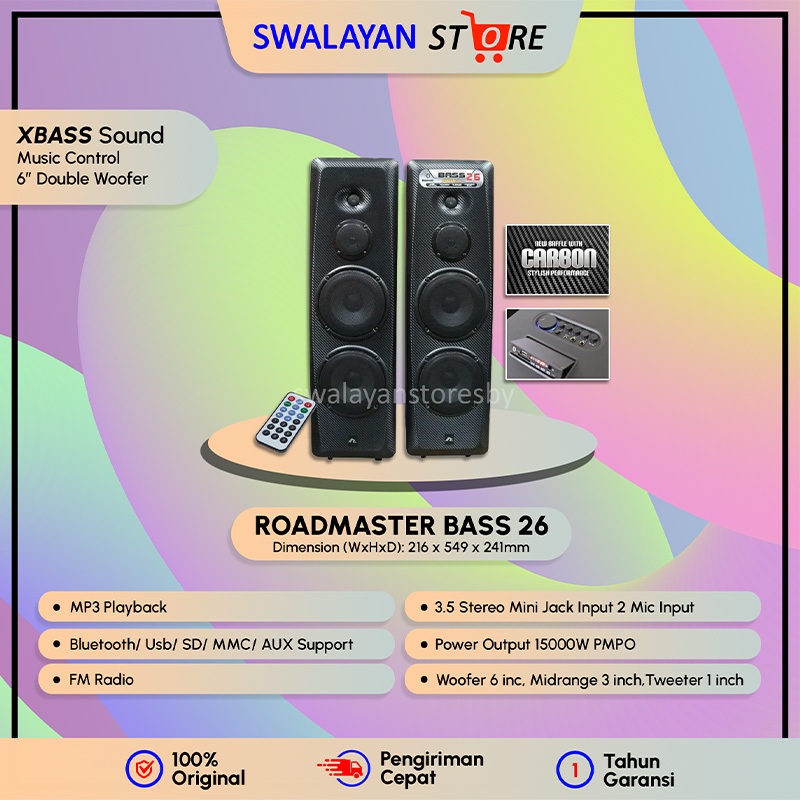 KHUSUS INSTANT   SPEAKER ACTIVE ROADMASTER BASS 26 DAN BASS 26 REBORN