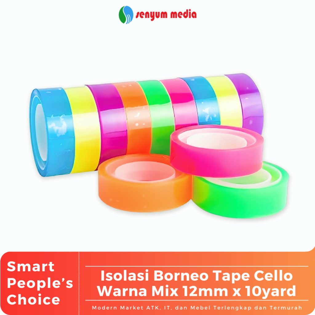 

Isolasi Borneo Tape Cello Warna Mix 12mm x 10yard (1 Slop Isi 12 Pcs) (S:DZN)