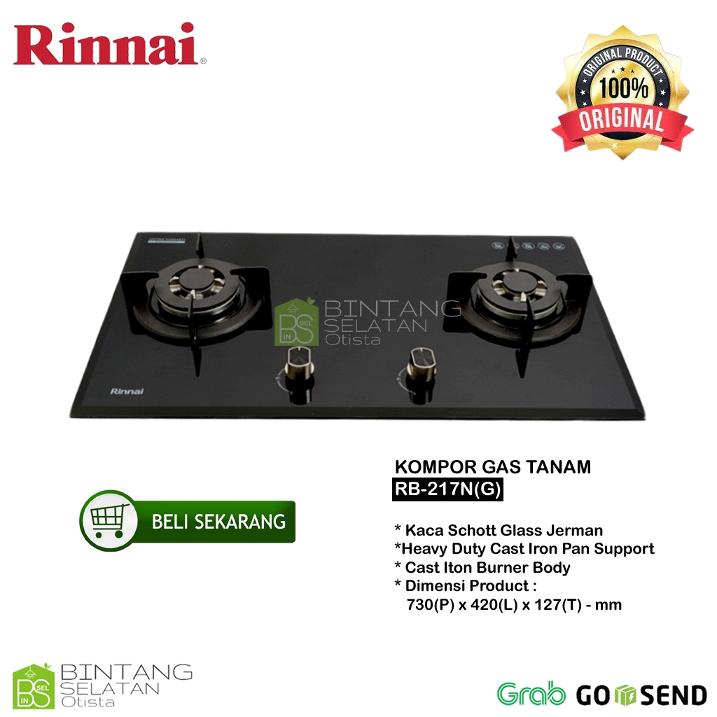 KOMPOR TANAM RINNAI RB 217N (G)/RB-712N (GB)/RB-772RO (G)/RB-72SV(GB)