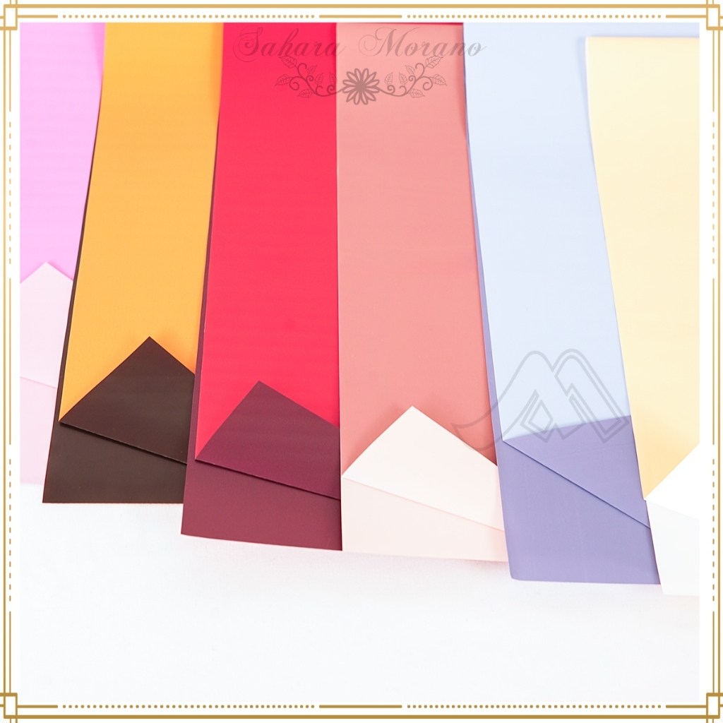 

20 Pcs Flower Wrapping Paper 2 Side color 1 Sheet / Cellophane Kertas Buket / Pembungkus Bunga