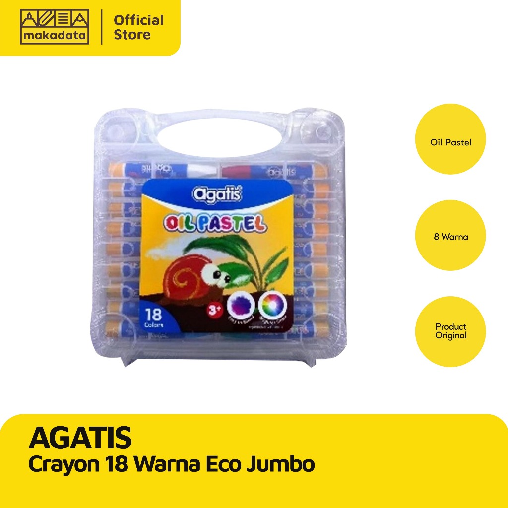 

CRAYON / KRAYON AGATIS ISI 18 WARNA ECO JUMBO (1 PCS) MURAH