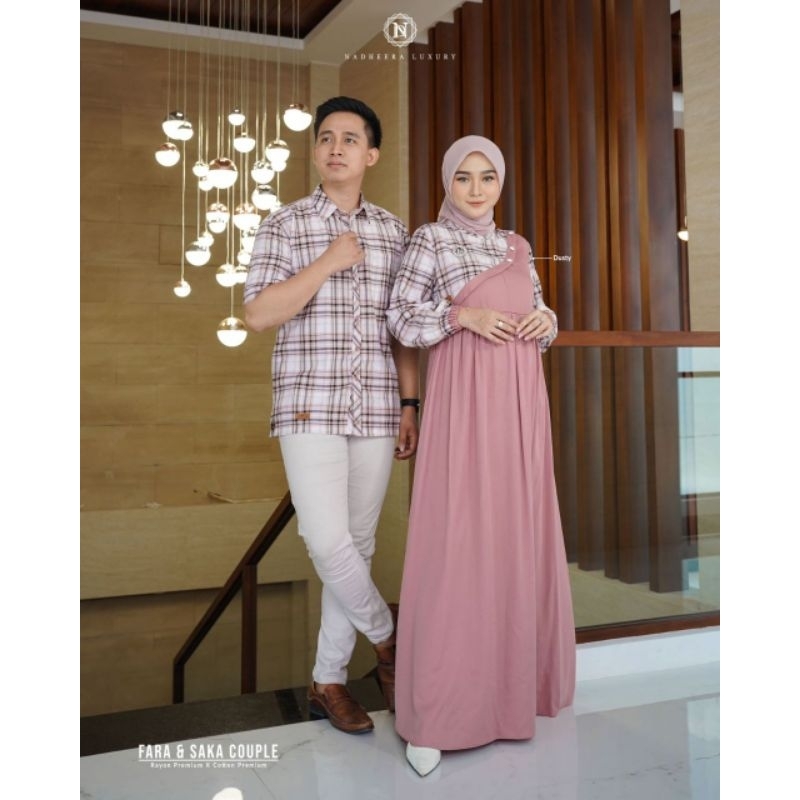 COUPLE FARA DAN SAKA BY NADHERA LUXURY/GAMIS COUPLE/GAMIS LEBARAN