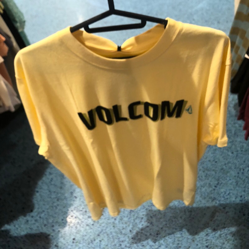 kaos pria volcom original scharf short sleeve tee dawn yellow