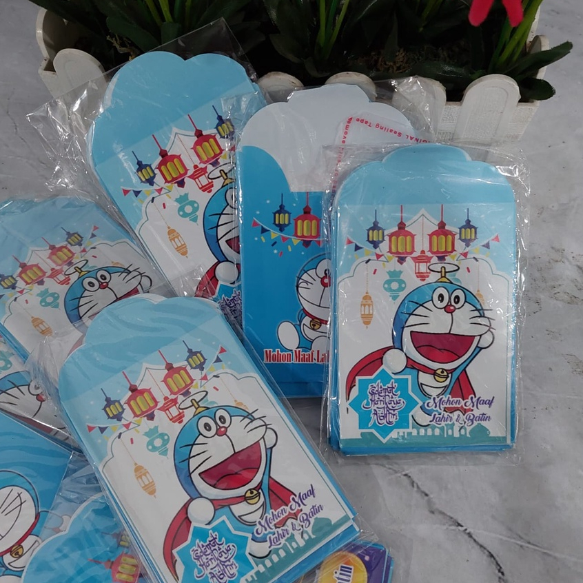 

amplop lebaran 2024 murah karakter anak kartun lucu dora tayo idul fitri 1 pak isi 8 pcs