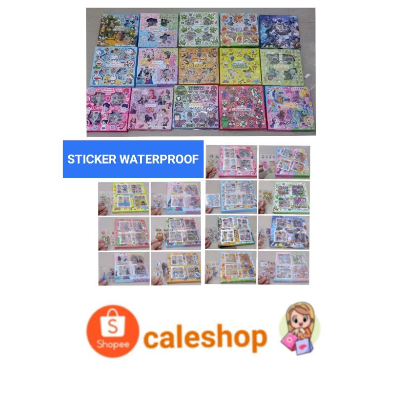 

Sticker / stiker waterproof karakter lucu (isi 3 lembar)