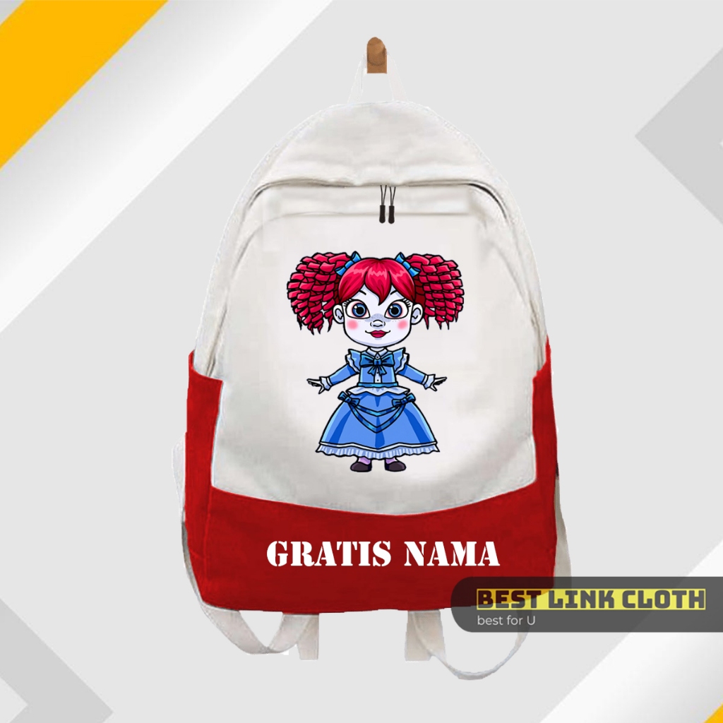 Tas Ransel Anak Sekolah Doll Poppy Playtime Chapter 3 FREE NAMA