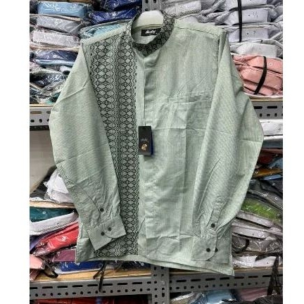 COD KEMKO HARLEY MAN ORI hijau - kemeja Koko warna hijau mactha