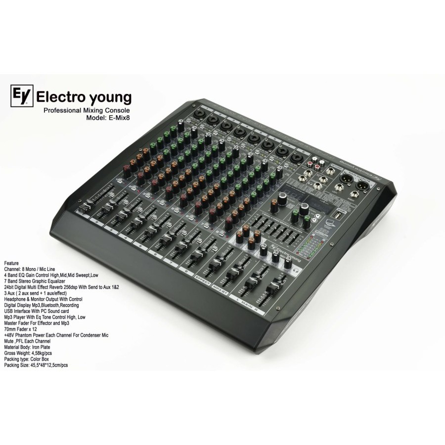 Mixer Electro Young E-MIX8 MIXER 8 CHANNEL