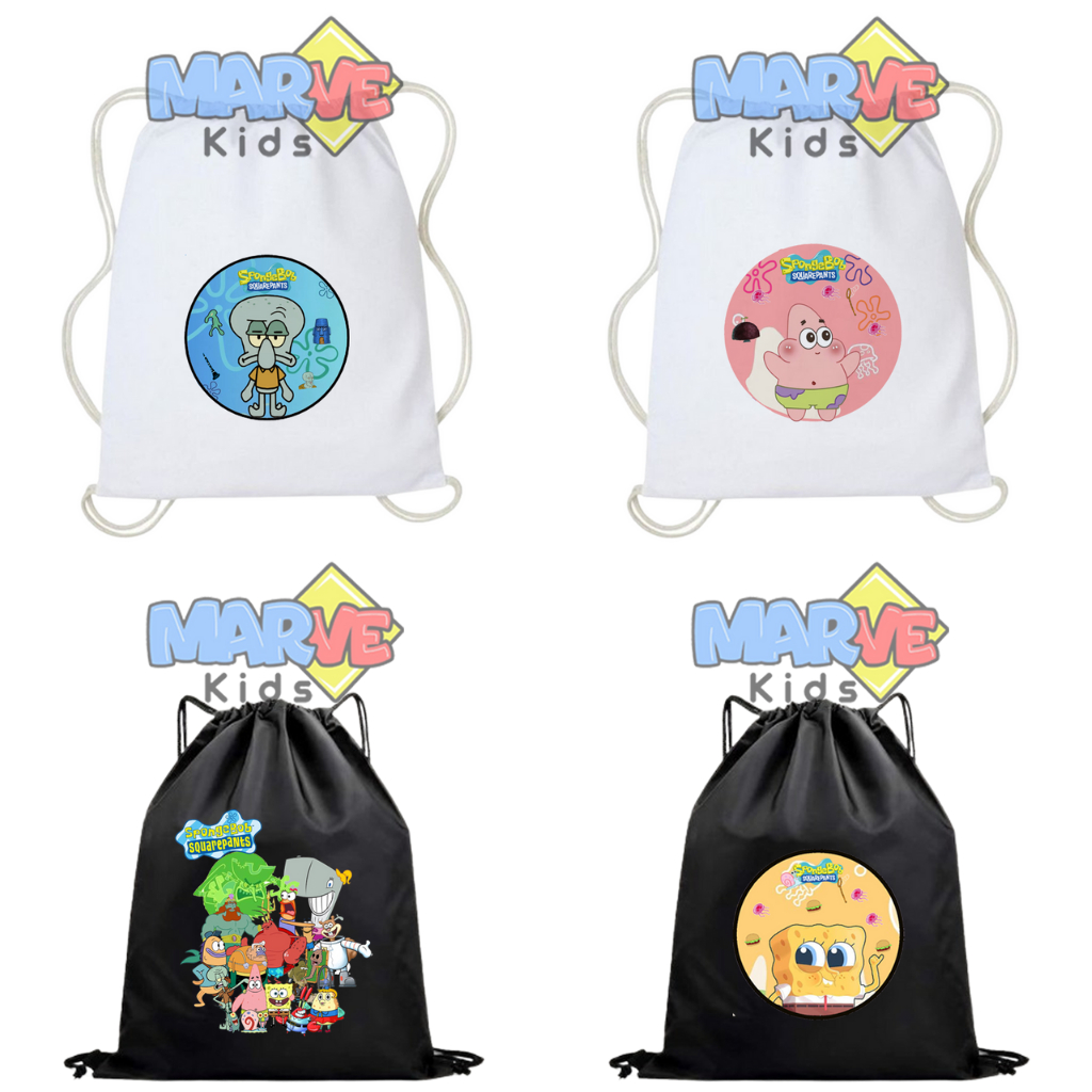 Tas Serut Sekolah Anak Spongebob Lucu Goodie Bag Souvenir Ulang Tahun Ultah Anak