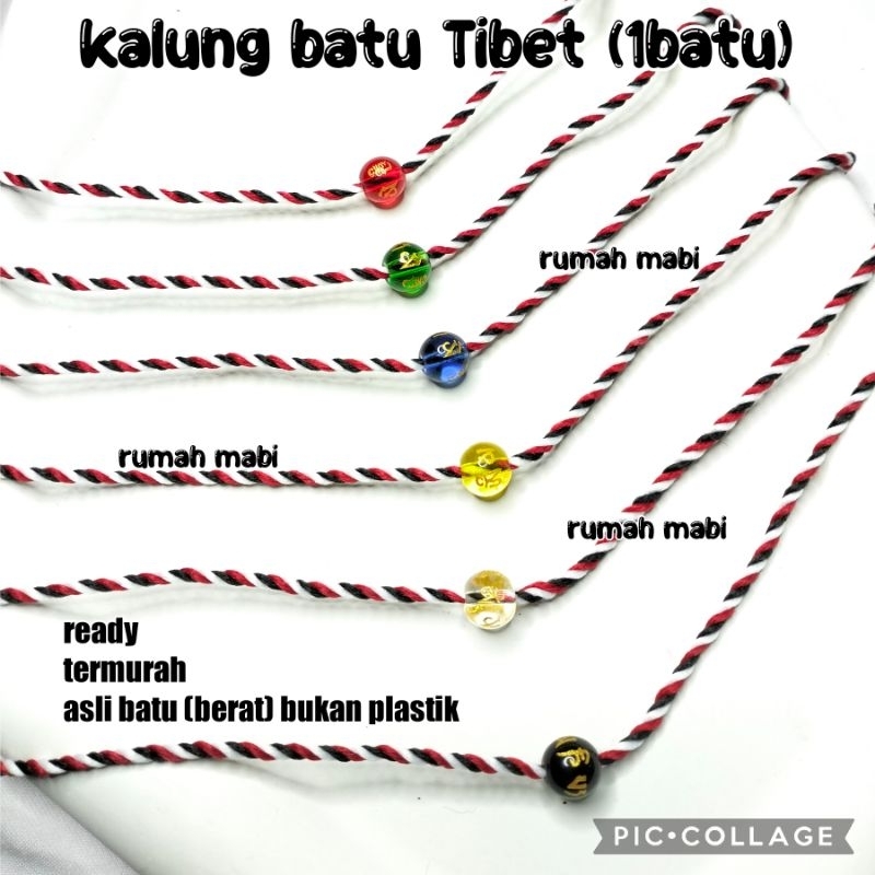 Kalung batu Tibet batu tebal 8mm premium batu Tibet asli