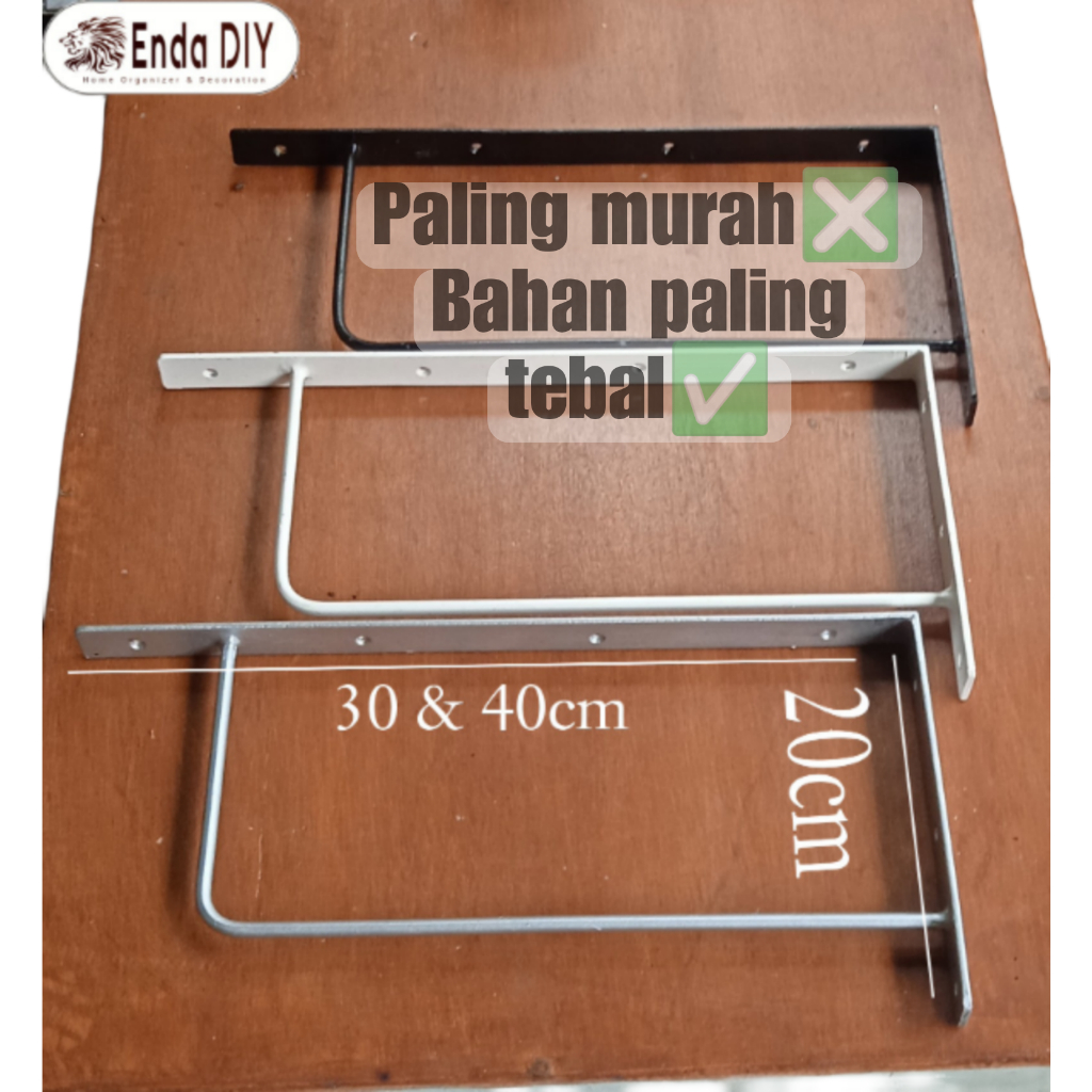 Besi Siku Rak Dinding Tebal / Siku Penyangga Rak dinding Besi /  Bracket Ambalan Rak