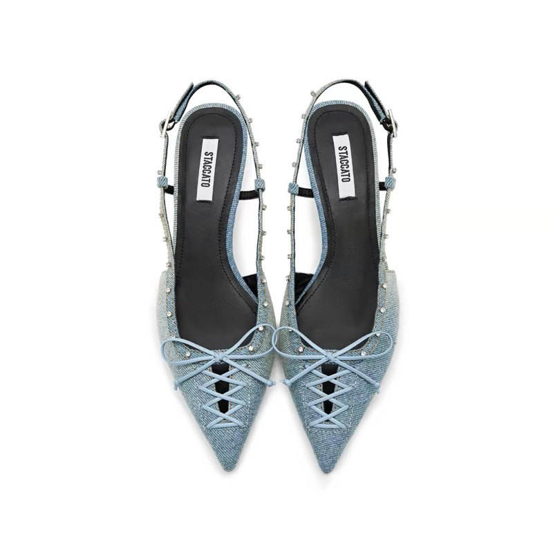 NEW TerMurah Baru SALE ORIGINAL Staccato EDK56-BD7 Women's Heels Shoes - Blue Denim Party Casual Jea