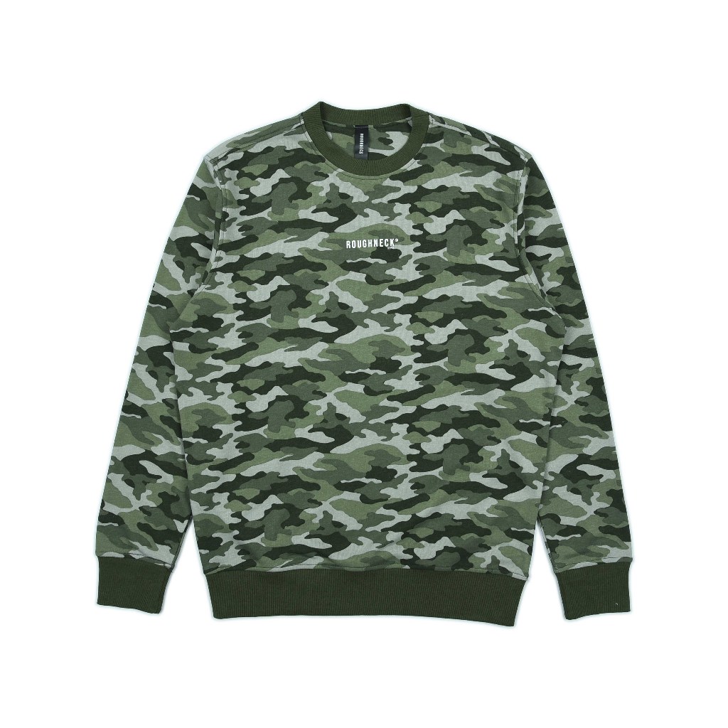 Roughneck SS269 Olive Camo Mini Sig White Crewneck