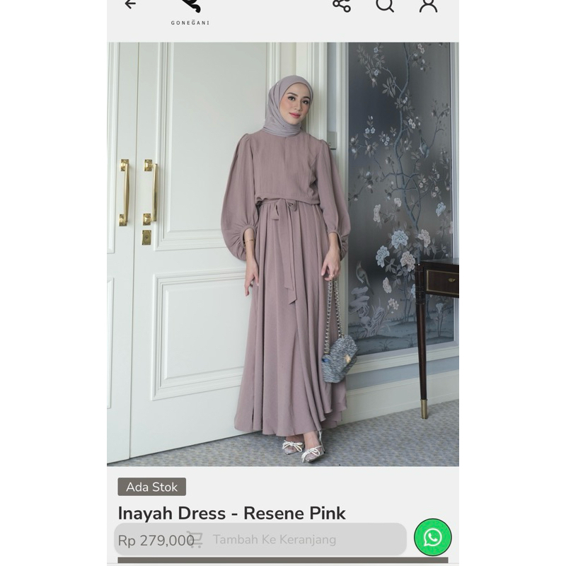 Inayah Dress by Gonegani warna Resene pink XL