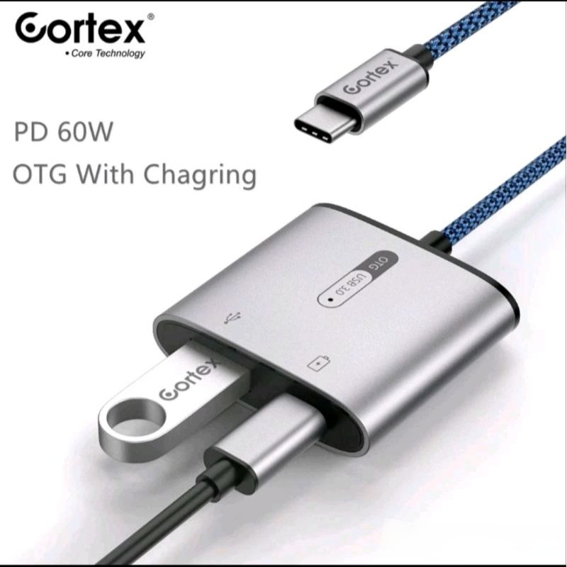 Cortex MH366 OTG USB C/Type-C To USB 3.0 + 60W Charging 2in1 Adapter