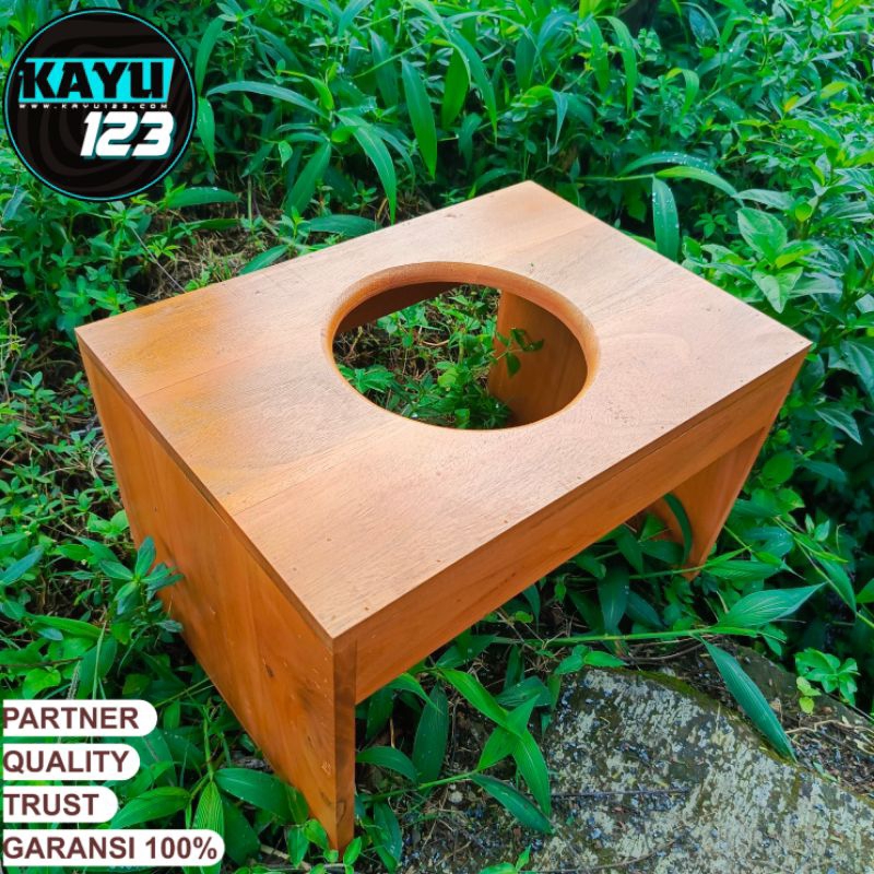 Kursi WC Jongkok Model O WC Jongkok Kloset Duduk Lansia Bangku Kursi Jongkok Kayu