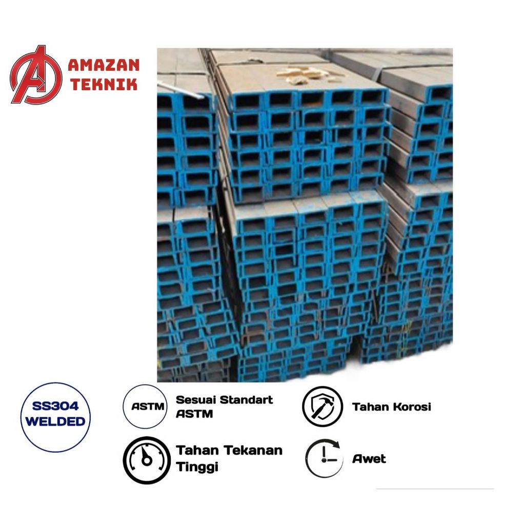 UNP Besi 100 x 50 x 5mm X 6 Meter - 36KG