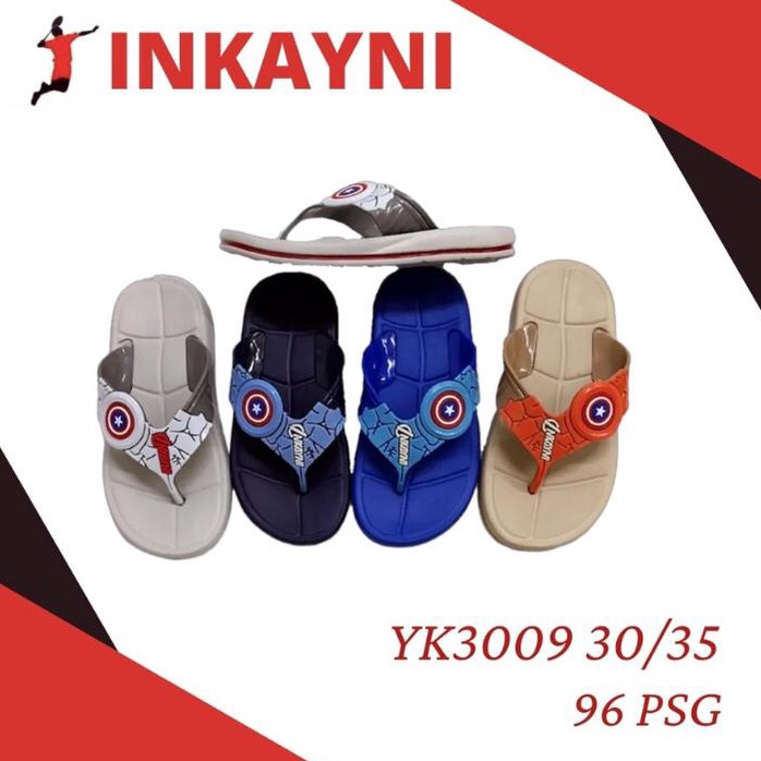 Model Populer  YK39 Sandal Jepit Anak Laki Laki Cowok Motif Avengers Merek Inkayni Ukuran 335