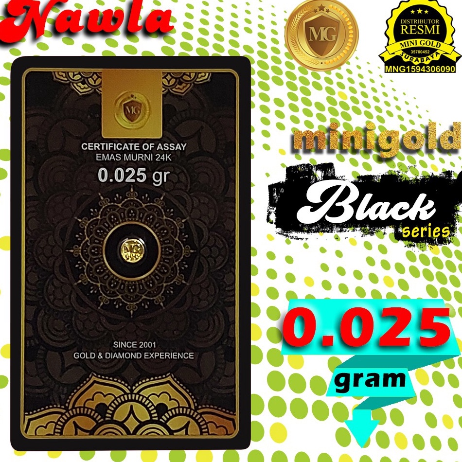 Lariiss MINIGOLD Black Series 25 gr Logam Mulia Asli Emas Murni 24 Karat bersertifikat  berkuitansi
