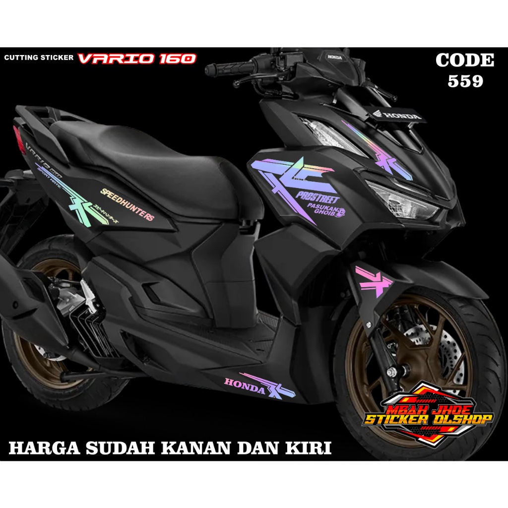 CUTTING STICKER MOTOR HONDA VARIO 160 BODY HITAM