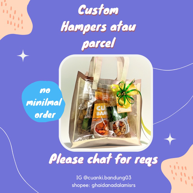 

tanya custom hampers atau parcel