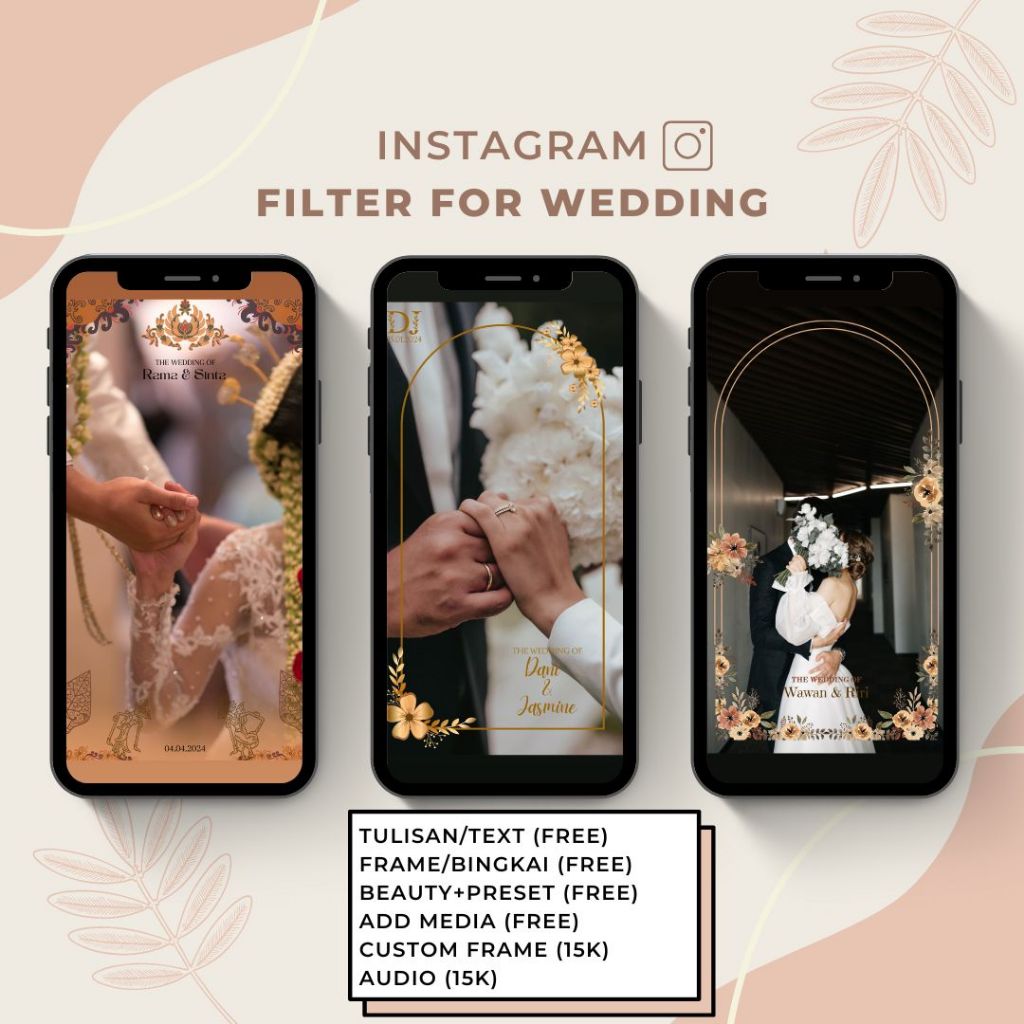 Filter Instagram Wedding/Pernikahan Engagement/Lamaran Custom - Jasa Filter IG