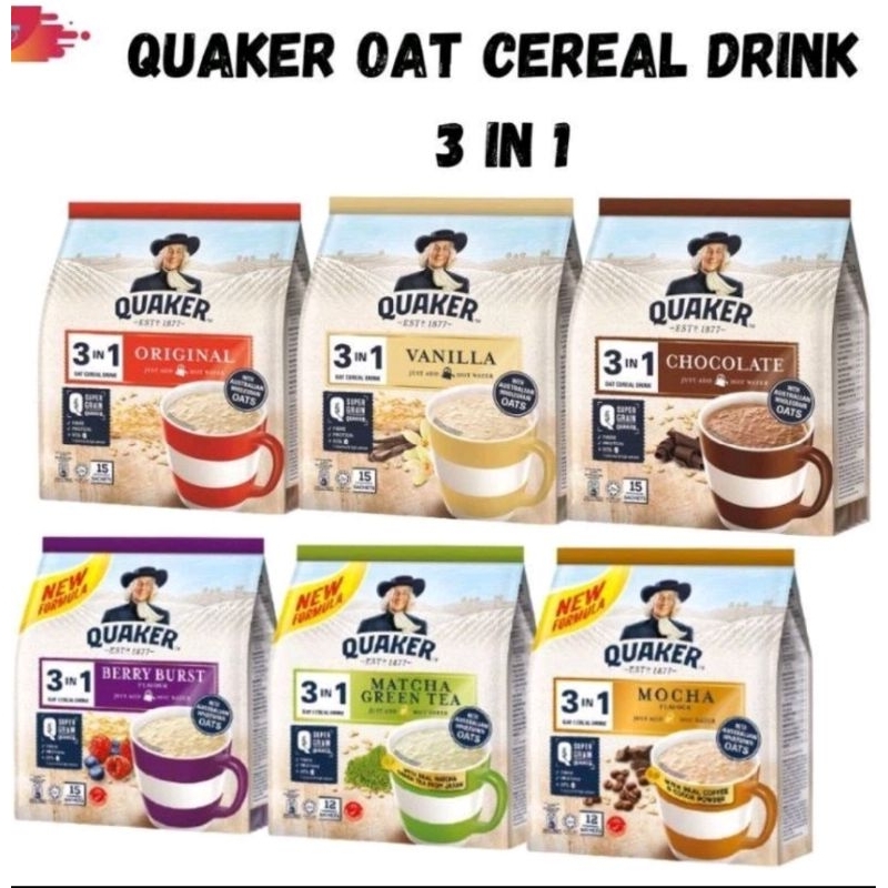 

Quaker 3in1 Oat Cereal Drink - Sereal Quaker