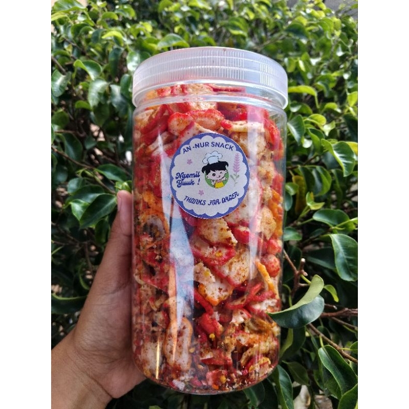 

kerupuk seblak kencur daun jeruk pedas gurih