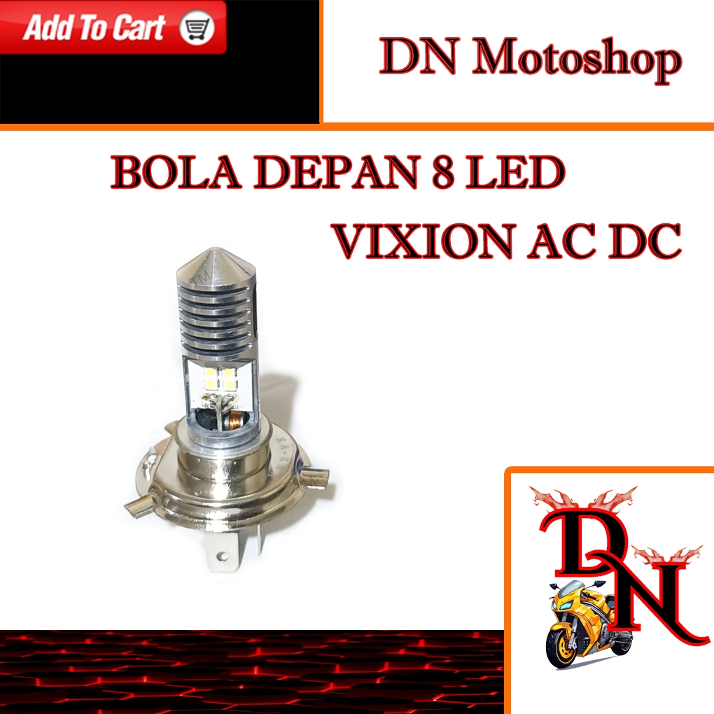 BOLA LAMPU DEPAN 8 LED MOTOR VIXION AC DC