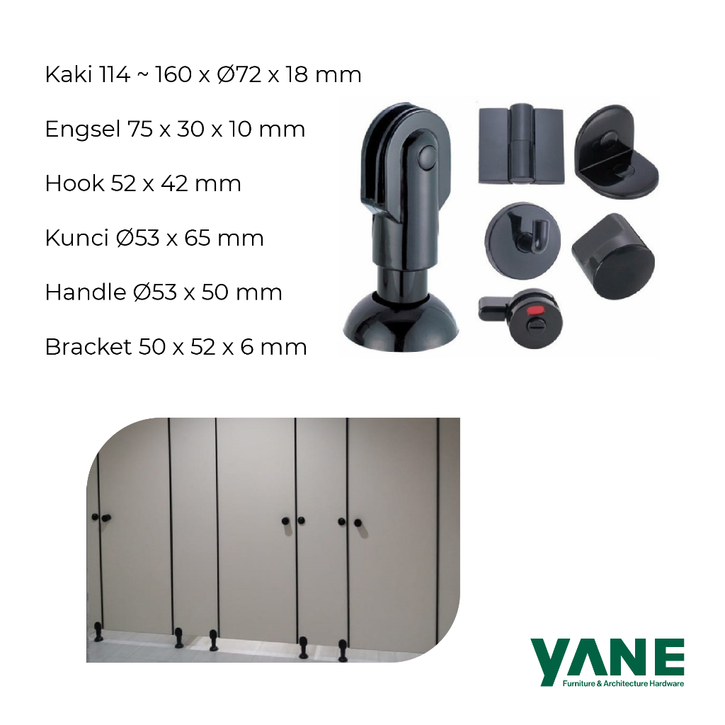 Aksesoris Partisi Kamar Mandi Set Yane/ Penyangga Partisi Kamar Mandi PA001