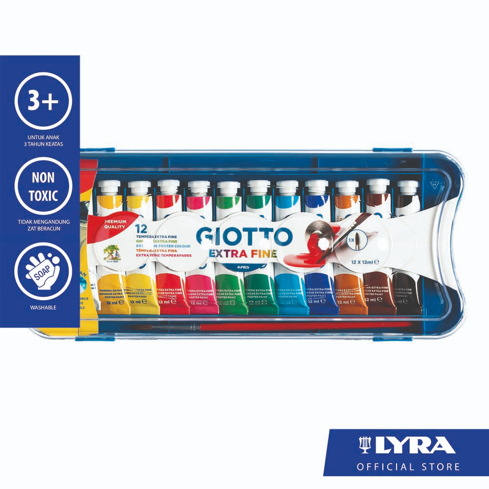 

Giotto Poster Paint 12 Colors with Brush 12ml # 304100