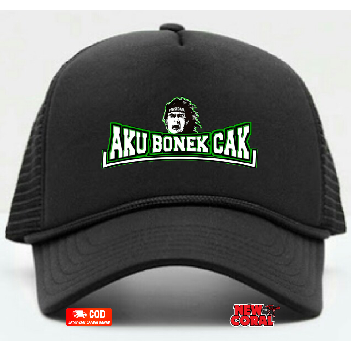 Topi Trucker hat Persebaya Surabaya "Aku Bonek Cak" Printing Kualitas bahan distro Termurah