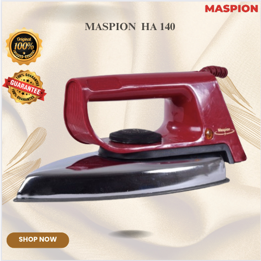 MASPION SETRIKA LISTRIK HA140/HA-140/HA-140/HA 140/SETRIKA LISTRIK MASPION ORIGINAL BERGARANSI RESMI