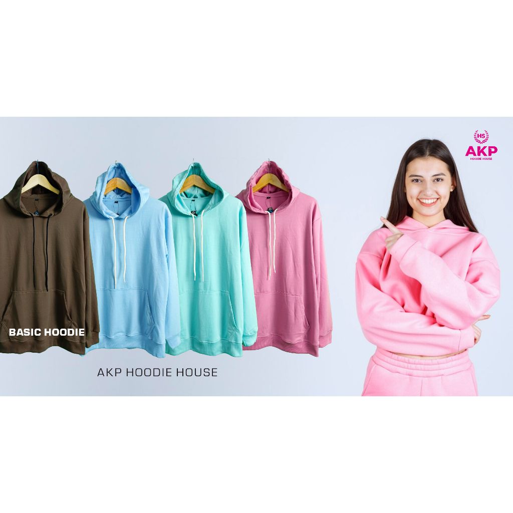 Hoodie Topi Polos Babyterry Pria dan Wanita (Unisex)