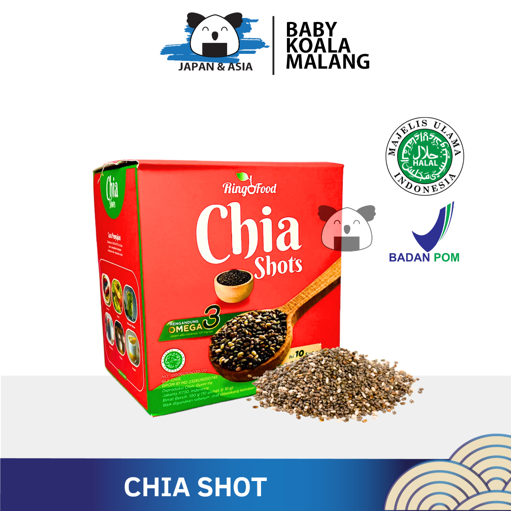 

RINGOFOOD Chia Shots Biji Chia 100 Halal | Chia Seed- MLG
