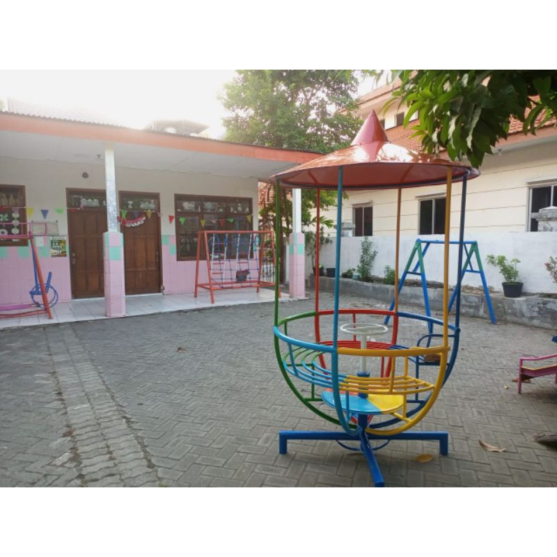 Mainan Mangkok Putar Beratap/mangkok putar/mainan Mangkok Putar/Mangkok Putar Beratap untuk Sekolah 