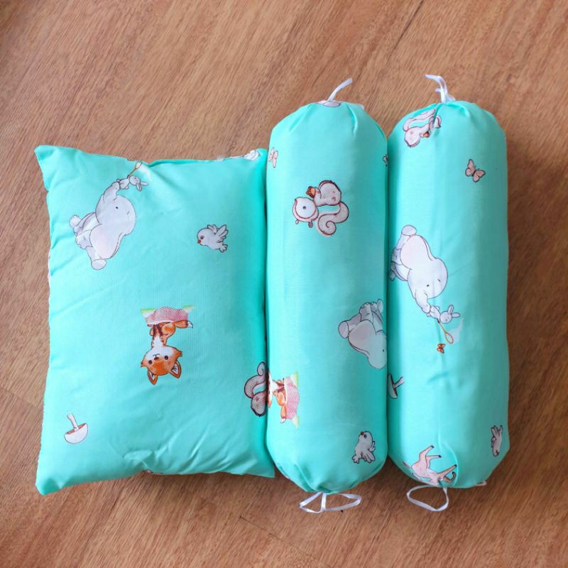 Murah  Set 1 Bantal + 2 Guling Jessi Set Bayi Motif Caracter Bantal Guling Bayi Newborn (2 Guling