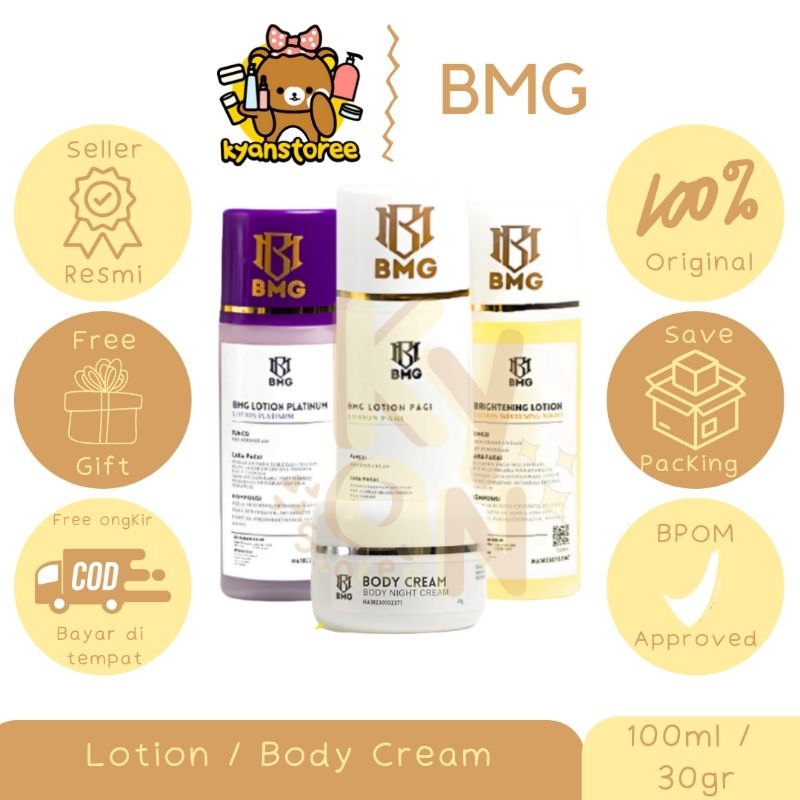 BMG LOTION / BMG LOTION PAGI & MALAM / BMG LOTION PLATINUM / BMG WHITENING BODY CREAM