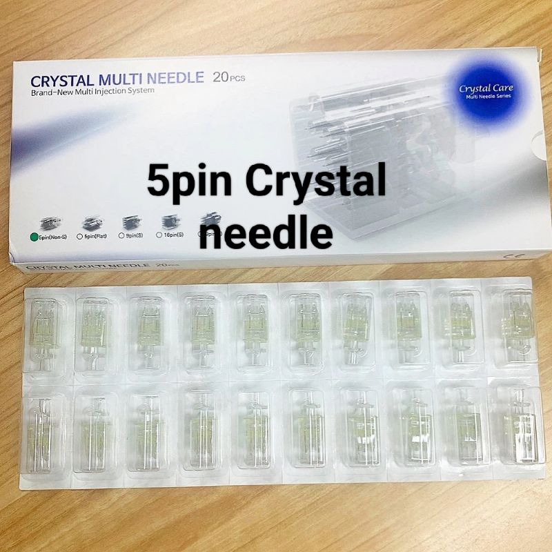 sHopYi- jarum 5 pin crystal 32G 1.5mm crystal multi needle jarum meso 5pin meso needle skin booster