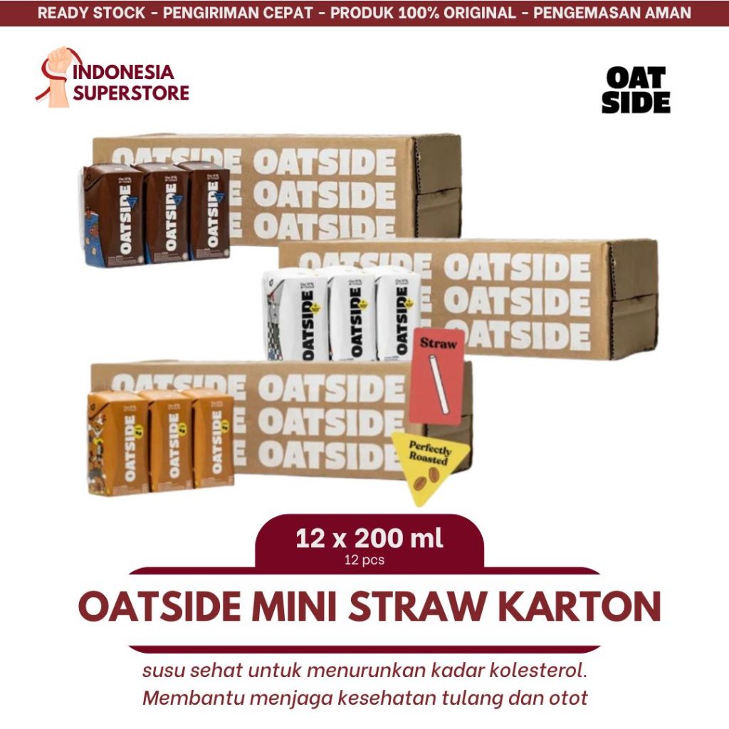 

OATSIDE MINI STRAW 1 Karton (Isi 12) - Oat Milk Barista Blend | Chocolate | Coffee 200 ML