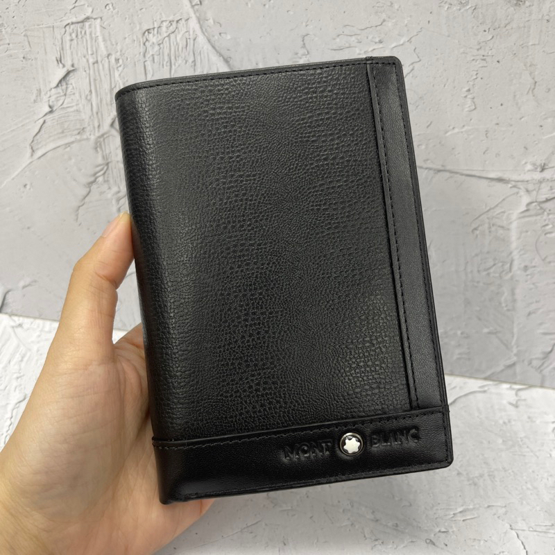 Dompet lipat kulit ukuran 3/4 tanggung mont blanc pria cowo cowok wanita cewe cewek