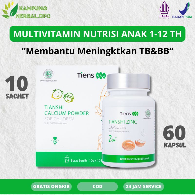 Multivitamin & Nutrisi Anak - Penambah BB & TB Anak Zinc & Calsium Anak Original - BPOM
