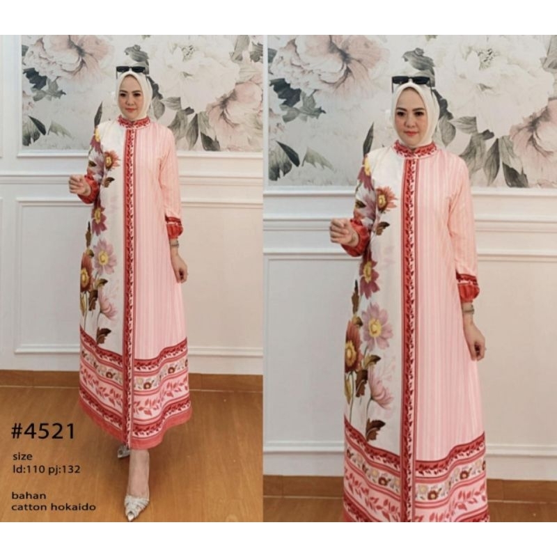 Dubai Maxi dress warna merah bata gamis syar'i wanita muslimah bahan katun premium motif cantik ukur