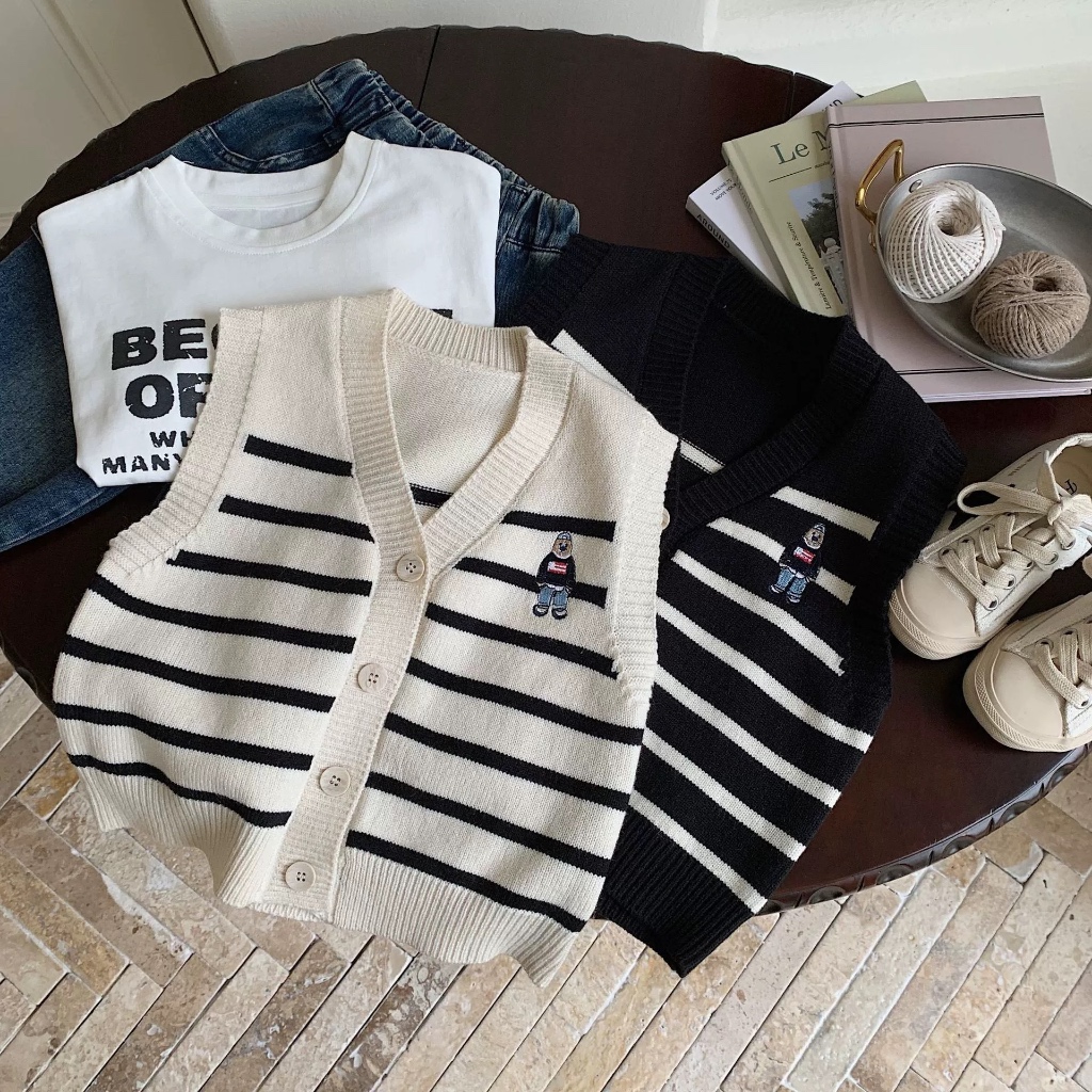 VEST RAJUT ANAK PREMIUM - TED KNIT VEST - Rompi Knit Premium - Rompi Rajut Anak Perempuan Laki Laki 