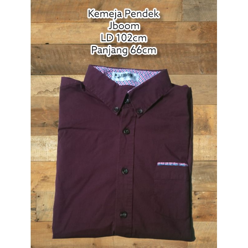 Kemeja Pendek Jboom maroon min..